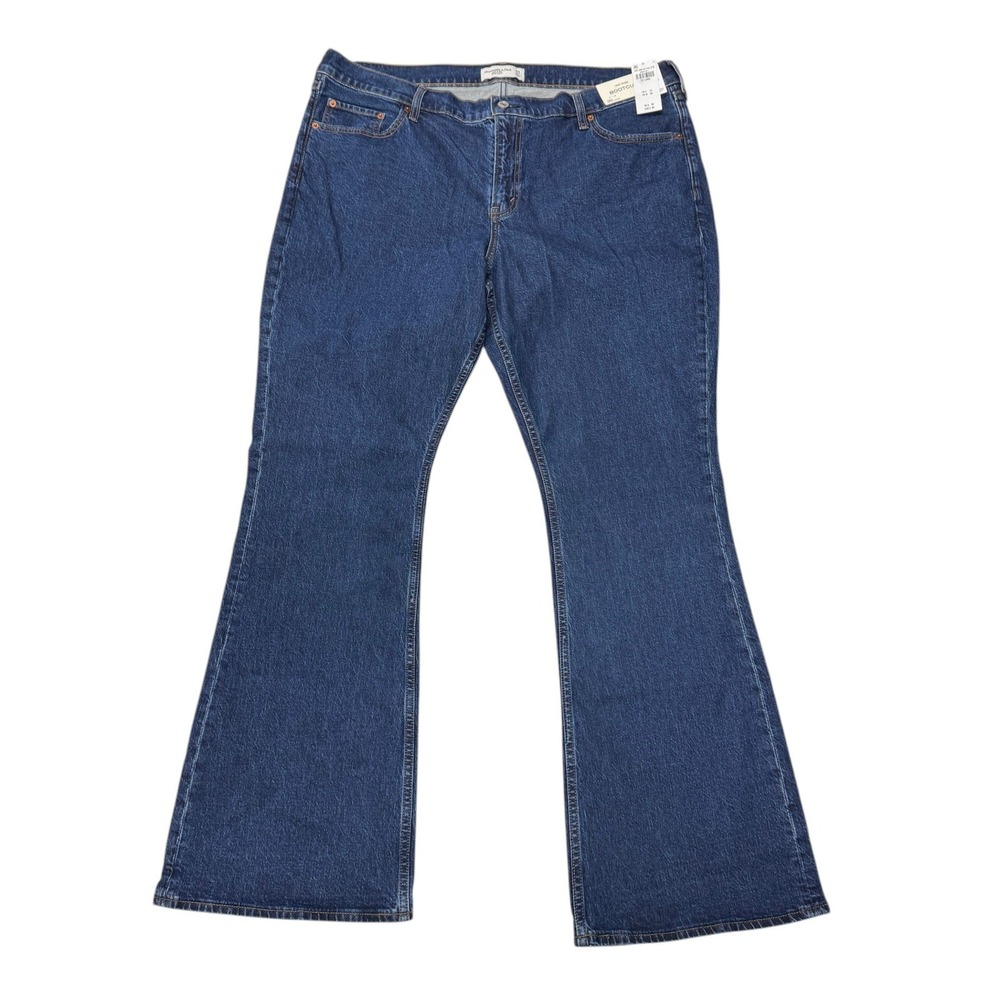 Abercrombie & Fitch Mid Rise Bootcut Jeans Blue Dark Wash 35 Long NWT 33‎ Inseam